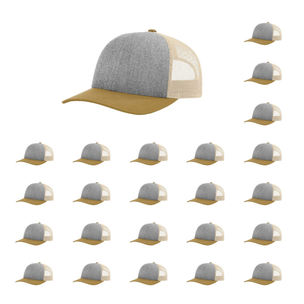115-richardson-cap-low-pro-trucker-heather-grey-birch-amber-gold-pk-24.jpg image