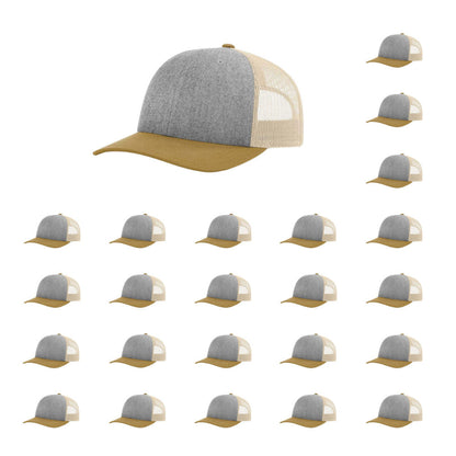 115-richardson-cap-low-pro-trucker-heather-grey-birch-amber-gold-pk-24.jpg image