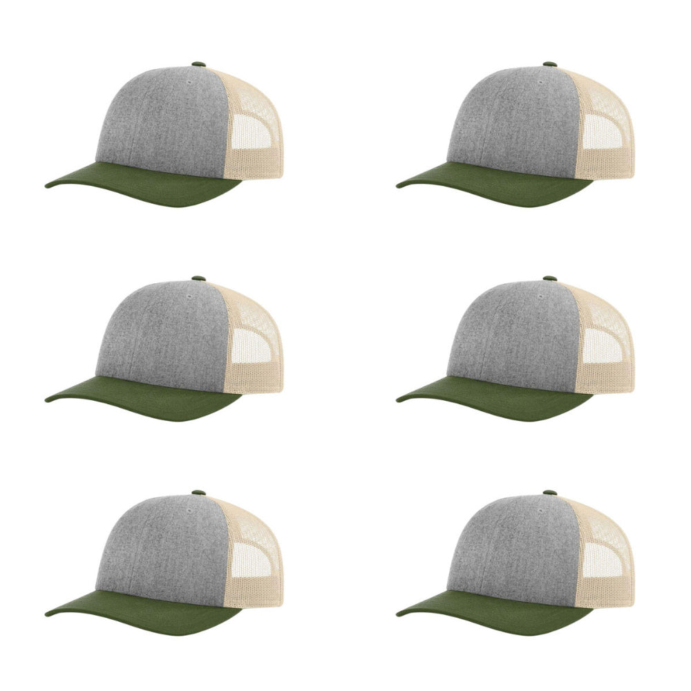 115-richardson-cap-low-pro-trucker-heather-grey-birch-army-olive-pk-6.jpg image