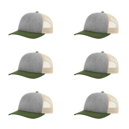 115-richardson-cap-low-pro-trucker-heather-grey-birch-army-olive-pk-6.jpg image