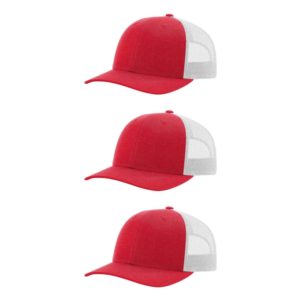 115-richardson-cap-low-pro-trucker-heather-red-light-grey-pk-3.jpg image