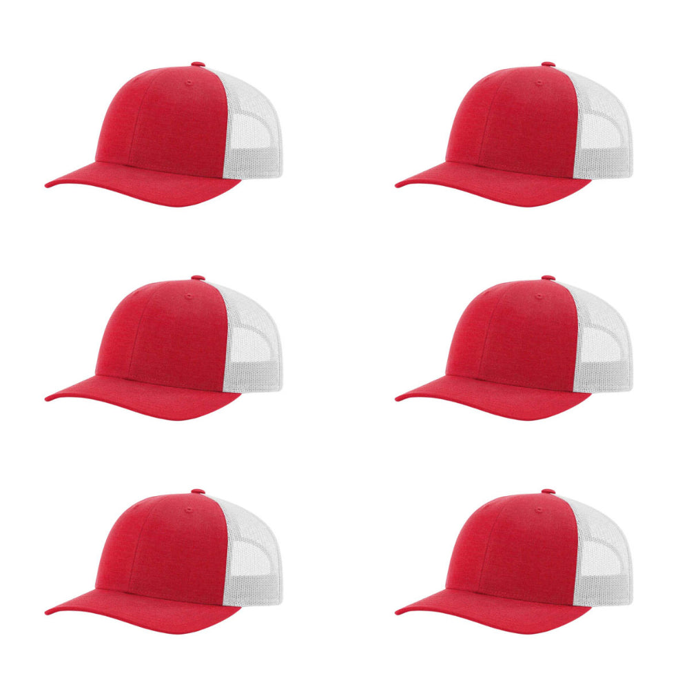 115-richardson-cap-low-pro-trucker-heather-red-light-grey-pk-6.jpg image