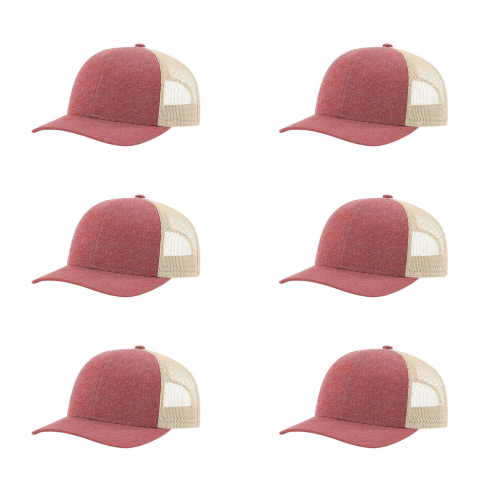 115-richardson-cap-low-pro-trucker-red-heather-birch-pk-6.jpg image