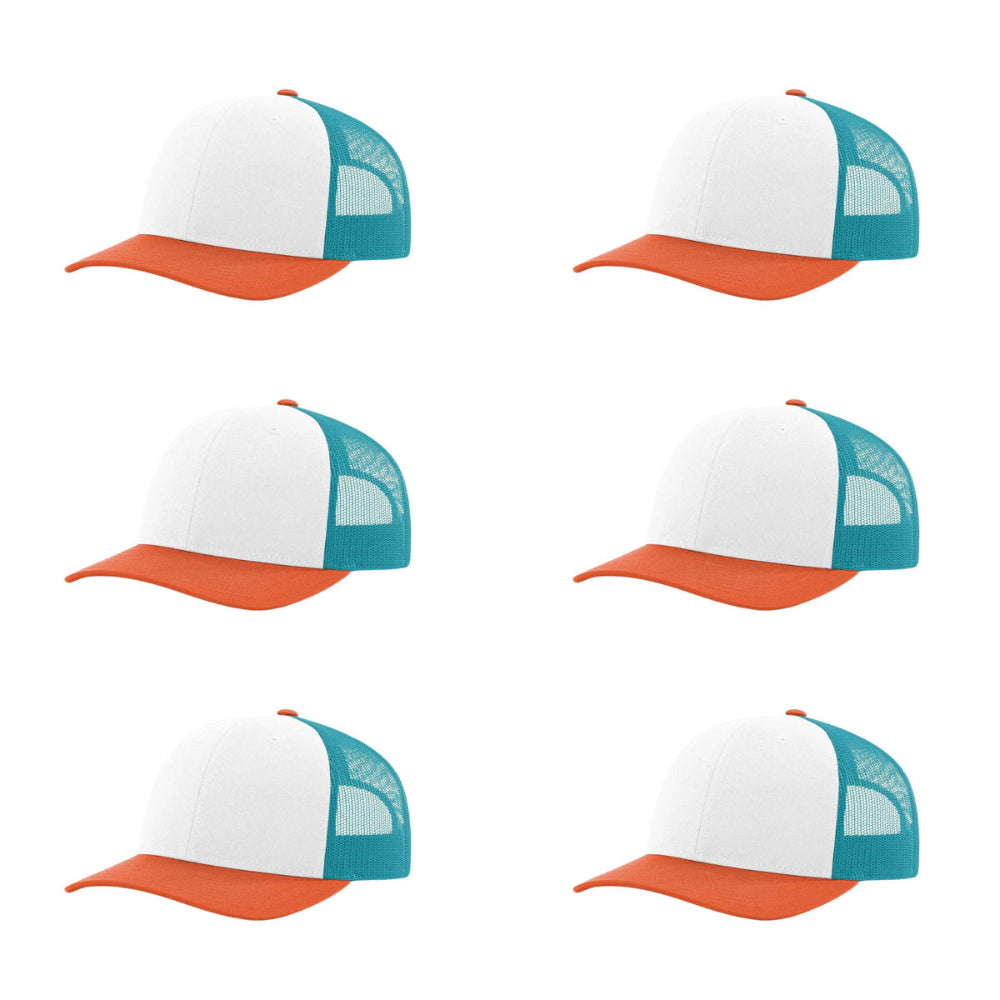 115-richardson-cap-low-pro-trucker-white-blue-hawaiian-pale-orange-pk-6.jpg image