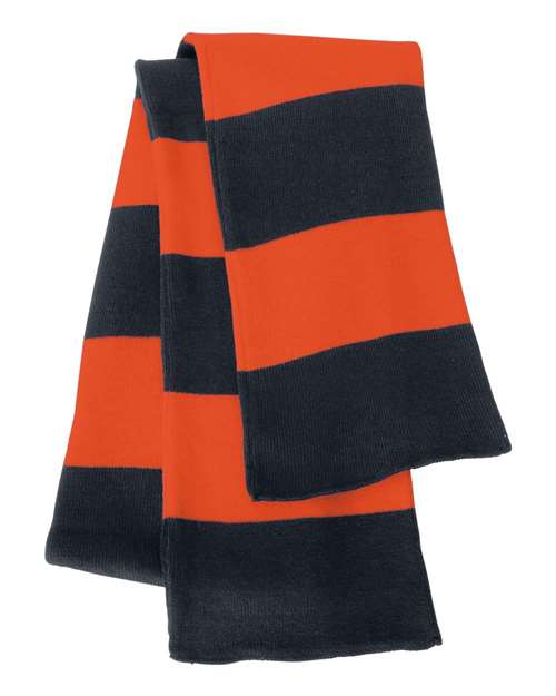 Sportsman Rugby-Striped Knit Scarf