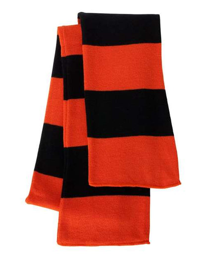 Sportsman Rugby-Striped Knit Scarf