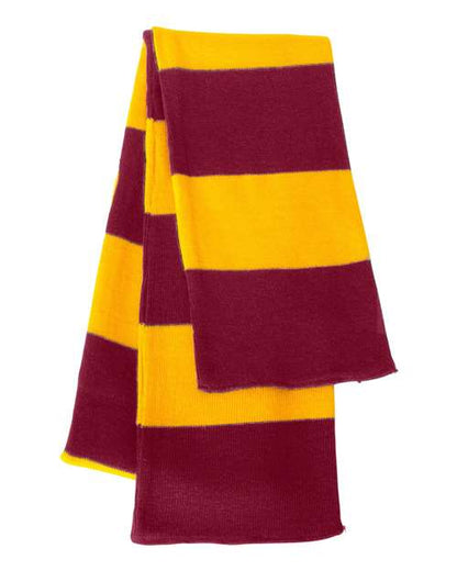 Sportsman Rugby-Striped Knit Scarf