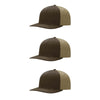 Richardson 312 Twill Back Classic Trucker- Brn Khk PK 3