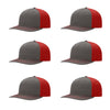 Richardson 312 Twill Back Classic Trucker- Char Red PK 6