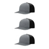 Richardson 312 Twill Back Classic Trucker- Htr Gry Blk PK 3