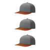 Richardson 312 Twill Back Classic Trucker- Htr Gry Char Dk Org PK 3