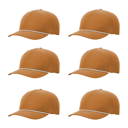 Richardson 355 Laser Perforated 5-panel Trucker Snapback Hat |OSFM Baseball Cap w/ Paracord Bill Rope  69