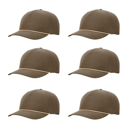 Richardson 355 Laser Perforated 5-panel Trucker Snapback Hat |OSFM Baseball Cap w/ Paracord Bill Rope  68