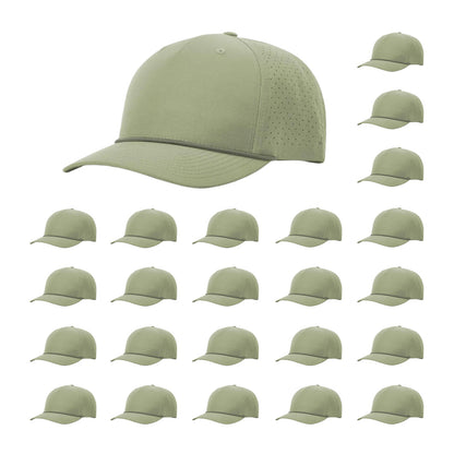 Richardson 355 Laser Perforated 5-panel Trucker Snapback Hat |OSFM Baseball Cap w/ Paracord Bill Rope  92
