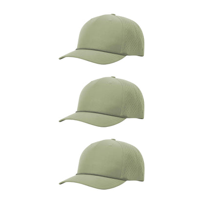 Richardson 355 Laser Perforated 5-panel Trucker Snapback Hat |OSFM Baseball Cap w/ Paracord Bill Rope  59
