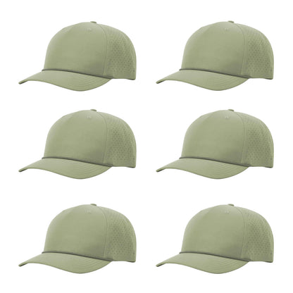 Richardson 355 Laser Perforated 5-panel Trucker Snapback Hat |OSFM Baseball Cap w/ Paracord Bill Rope  70