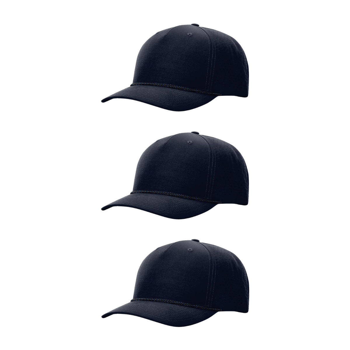 Richardson 355 Laser Perforated 5-panel Trucker Snapback Hat |OSFM Baseball Cap w/ Paracord Bill Rope  61