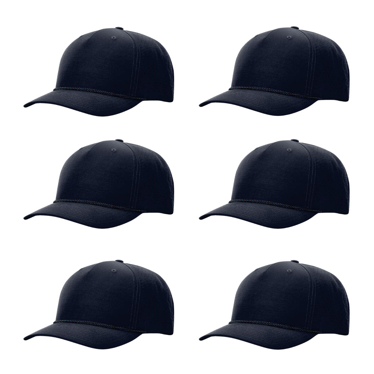 Richardson 355 Laser Perforated 5-panel Trucker Snapback Hat |OSFM Baseball Cap w/ Paracord Bill Rope  72