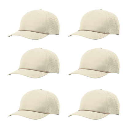 Richardson 355 Laser Perforated 5-panel Trucker Snapback Hat |OSFM Baseball Cap w/ Paracord Bill Rope  73