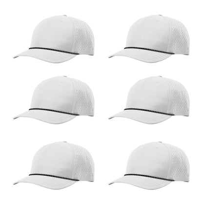 Richardson 355 Laser Perforated 5-panel Trucker Snapback Hat |OSFM Baseball Cap w/ Paracord Bill Rope  74