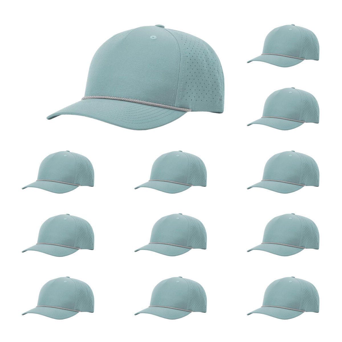 Richardson 355 Laser Perforated 5-panel Trucker Snapback Hat |OSFM Baseball Cap w/ Paracord Bill Rope  86