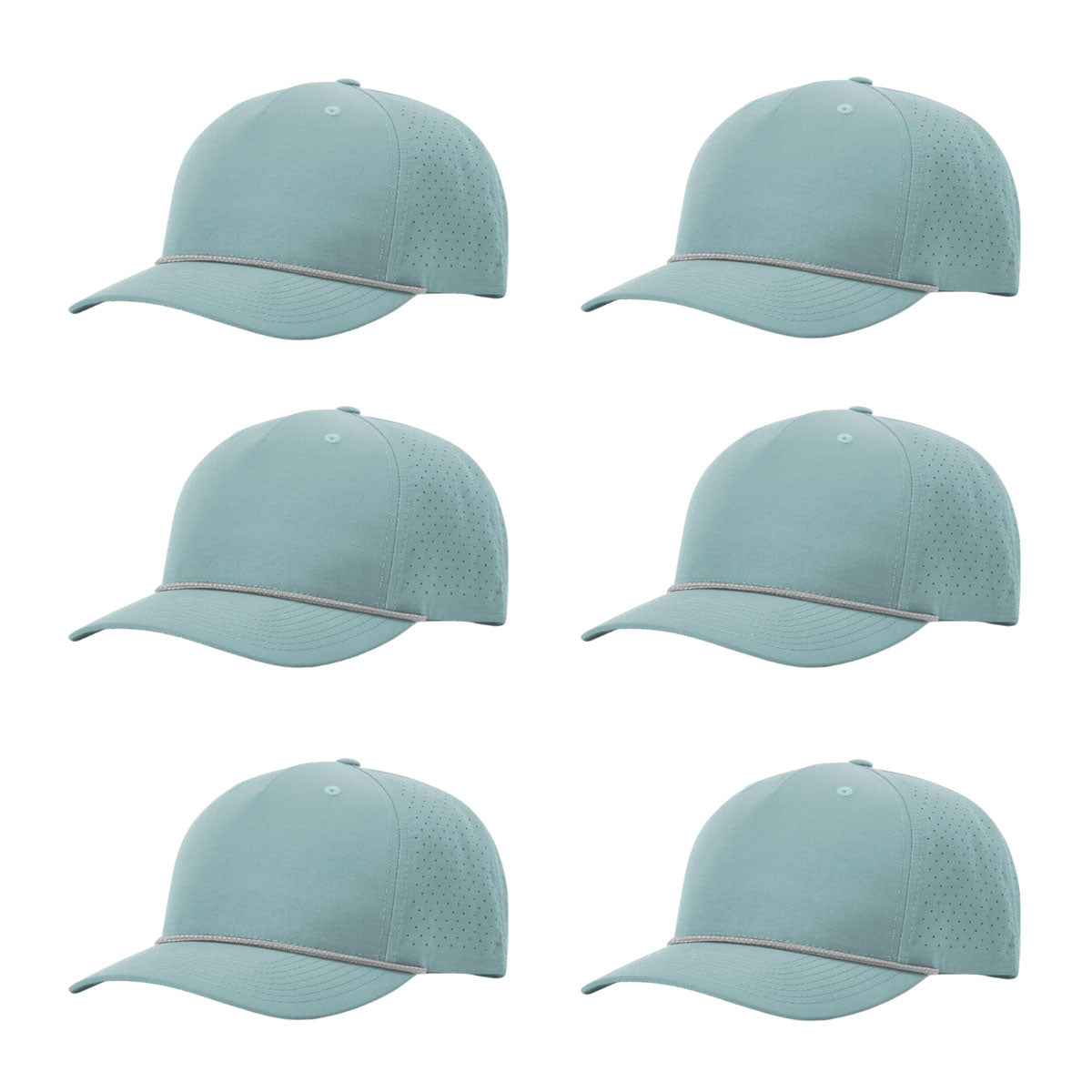Richardson 355 Laser Perforated 5-panel Trucker Snapback Hat |OSFM Baseball Cap w/ Paracord Bill Rope  75