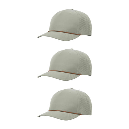 Richardson 355 Laser Perforated 5-panel Trucker Snapback Hat |OSFM Baseball Cap w/ Paracord Bill Rope  65