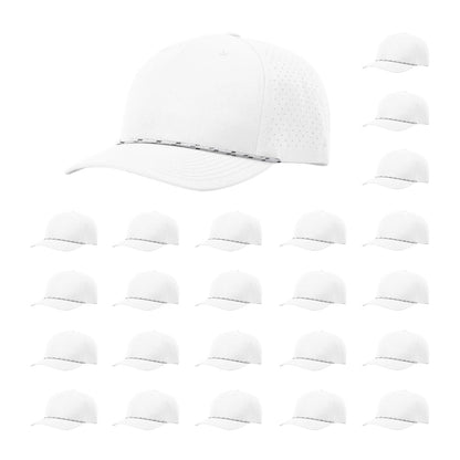 Richardson 355 Laser Perforated 5-panel Trucker Snapback Hat |OSFM Baseball Cap w/ Paracord Bill Rope  99