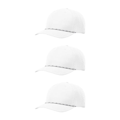 Richardson 355 Laser Perforated 5-panel Trucker Snapback Hat |OSFM Baseball Cap w/ Paracord Bill Rope  66