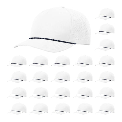 Richardson 355 Laser Perforated 5-panel Trucker Snapback Hat |OSFM Baseball Cap w/ Paracord Bill Rope  104