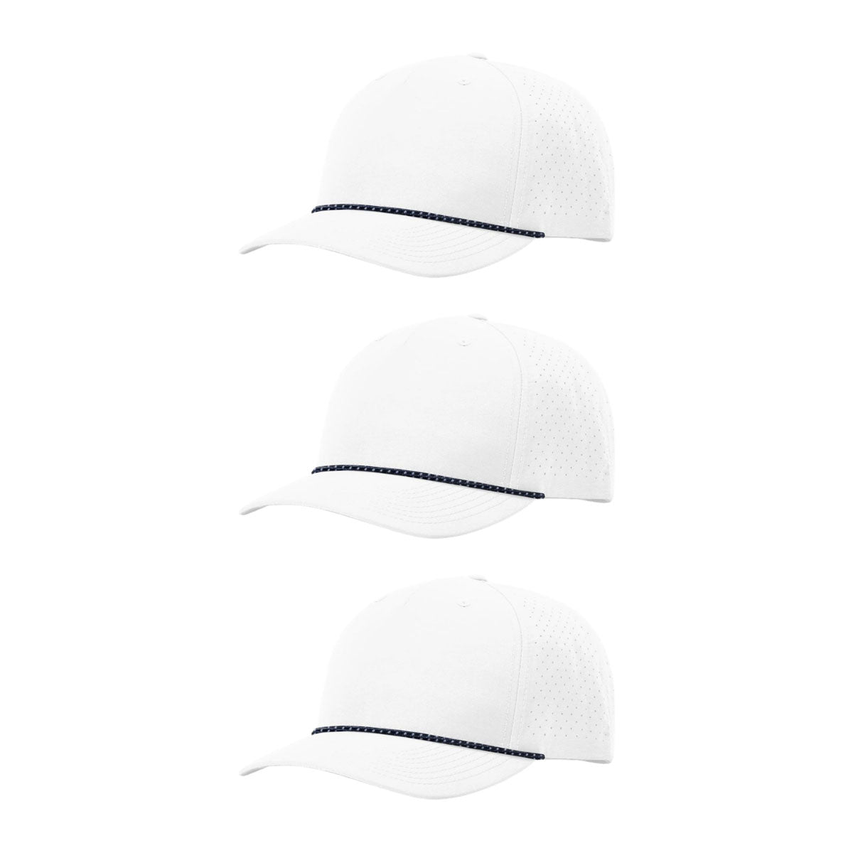 Richardson 355 Laser Perforated 5-panel Trucker Snapback Hat |OSFM Baseball Cap w/ Paracord Bill Rope  101