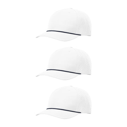 Richardson 355 Laser Perforated 5-panel Trucker Snapback Hat |OSFM Baseball Cap w/ Paracord Bill Rope  101