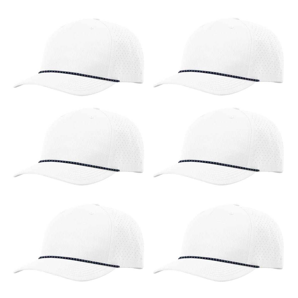 Richardson 355 Laser Perforated 5-panel Trucker Snapback Hat |OSFM Baseball Cap w/ Paracord Bill Rope  102