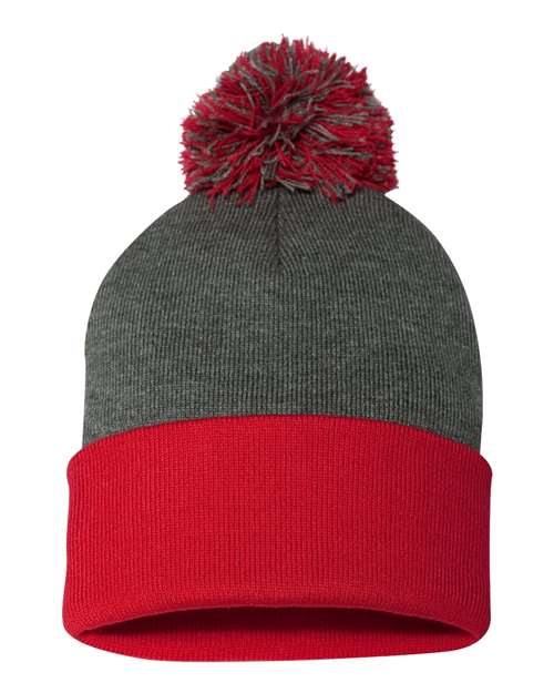 Sportsman 12" Pom-Pom Cuffed Beanie