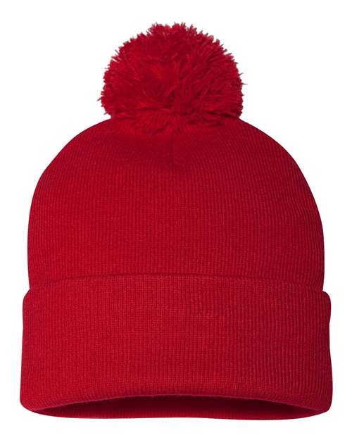 Sportsman 12" Pom-Pom Cuffed Beanie