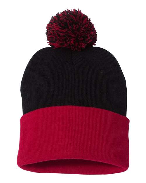 Sportsman 12" Pom-Pom Cuffed Beanie