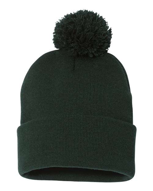 Sportsman 12" Pom-Pom Cuffed Beanie