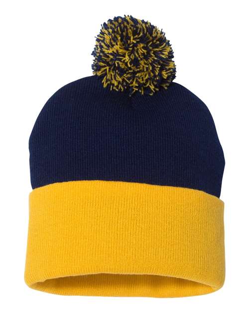 Sportsman 12" Pom-Pom Cuffed Beanie