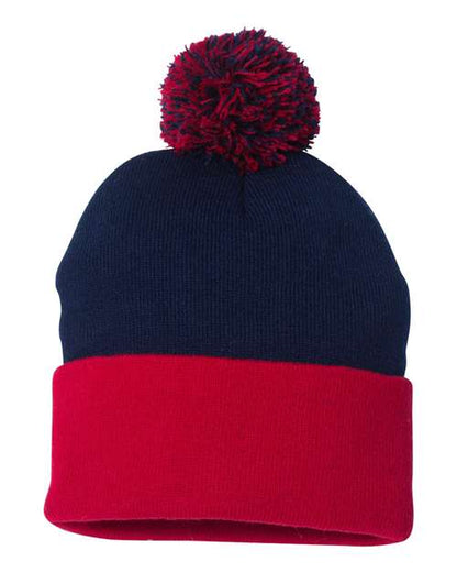 Sportsman 12" Pom-Pom Cuffed Beanie