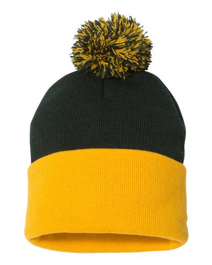 Sportsman 12" Pom-Pom Cuffed Beanie