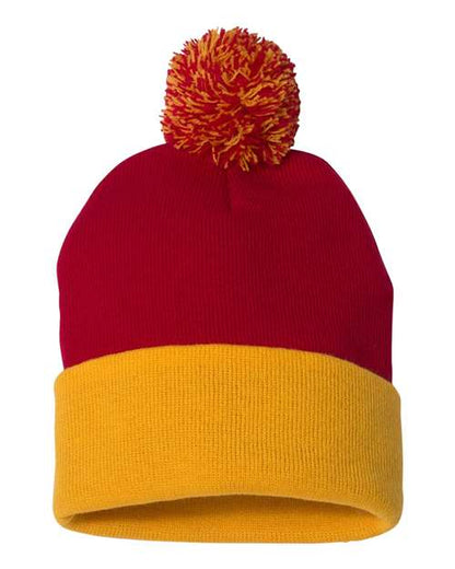 Sportsman 12" Pom-Pom Cuffed Beanie