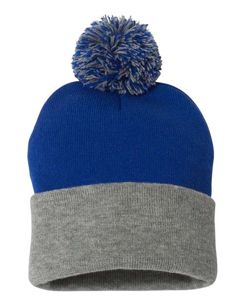 Sportsman 12" Pom-Pom Cuffed Beanie