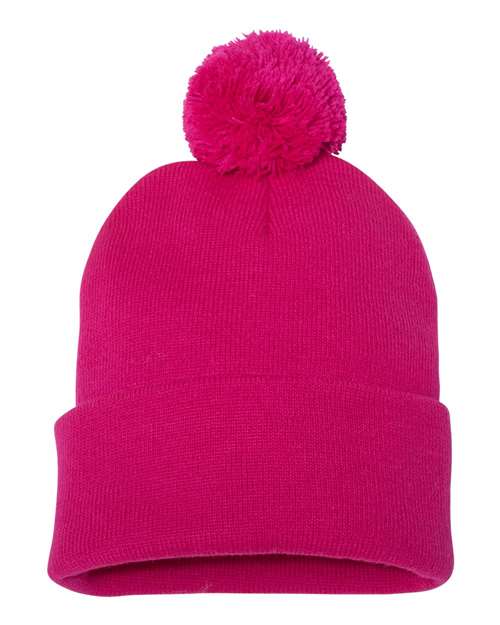 Sportsman 12" Pom-Pom Cuffed Beanie