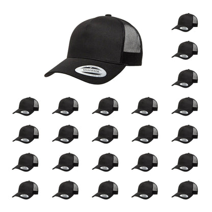 YP Classics 6506 Structured 5-Panel Mesh Back Retro Trucker Cap with Adjustable Snapback Closure