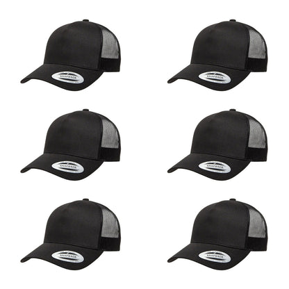 YP Classics 6506 Structured 5-Panel Mesh Back Retro Trucker Cap with Adjustable Snapback Closure