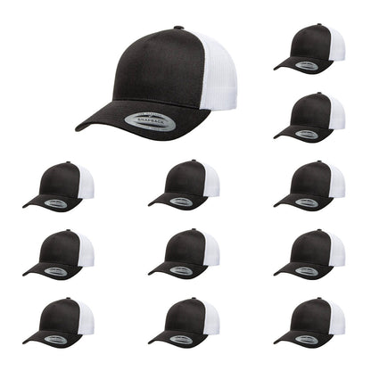 YP Classics 6506 Structured 5-Panel Mesh Back Retro Trucker Cap with Adjustable Snapback Closure