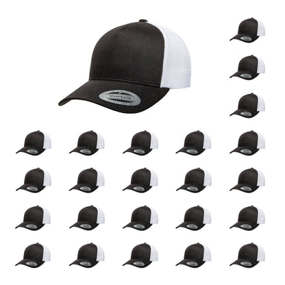 YP Classics 6506 Structured 5-Panel Mesh Back Retro Trucker Cap with Adjustable Snapback Closure