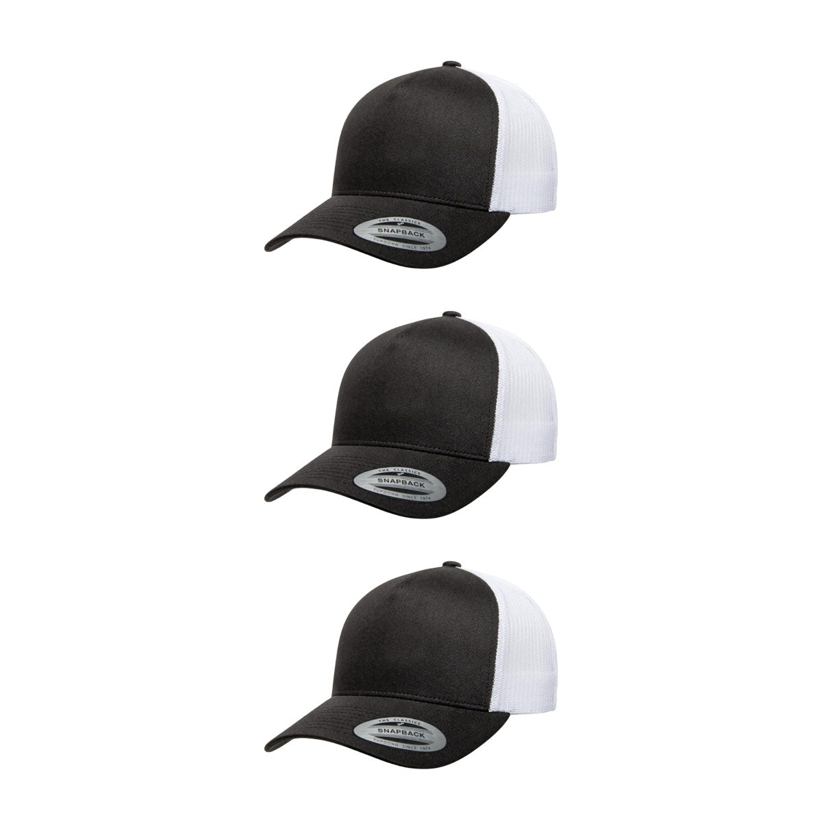 YP Classics 6506 Structured 5-Panel Mesh Back Retro Trucker Cap with Adjustable Snapback Closure