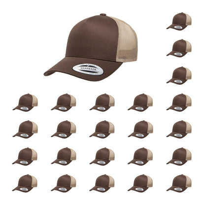 YP Classics 6506 Structured 5-Panel Mesh Back Retro Trucker Cap with Adjustable Snapback Closure