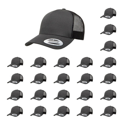 YP Classics 6506 Structured 5-Panel Mesh Back Retro Trucker Cap with Adjustable Snapback Closure